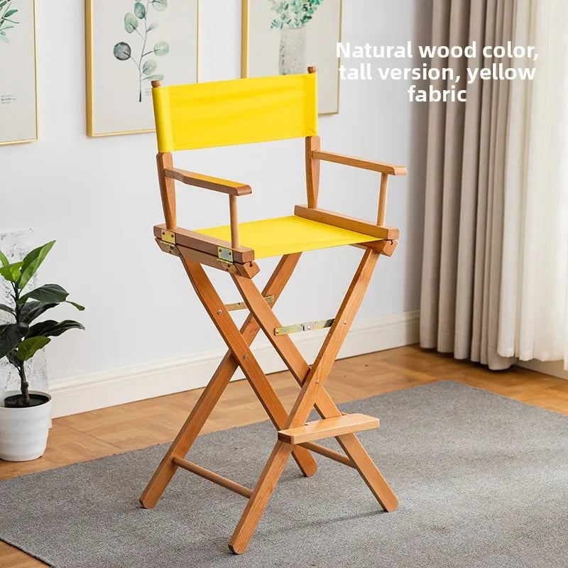 Beech Director Chair Portable Solid Wood Folding Outdoor Leisure