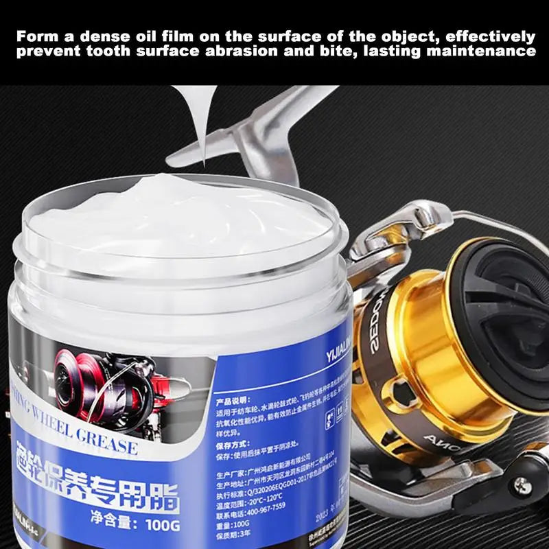 100g Marine Fishing Reel Oil Fishing Reel Grease with Rust Prevention Fishing Reel Lubricant Extreme Temperature Resistant Oasis Select