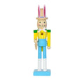 Wooden Easter Bunny Nutcracker Figurine | Handmade Décor Gift Holiday Figurine Oasis Select Blue