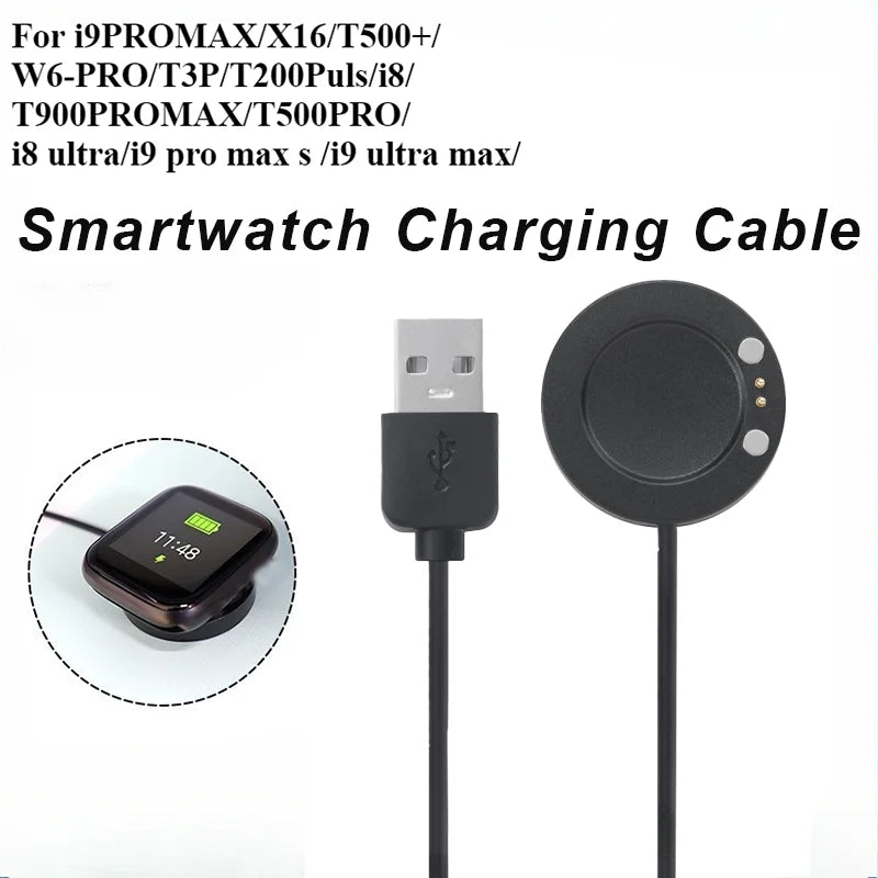 Smartwatch Charging Cable – X16 T500+ i9 Pro Max i8 & More Smartwatch Charger Cable Oasis Select