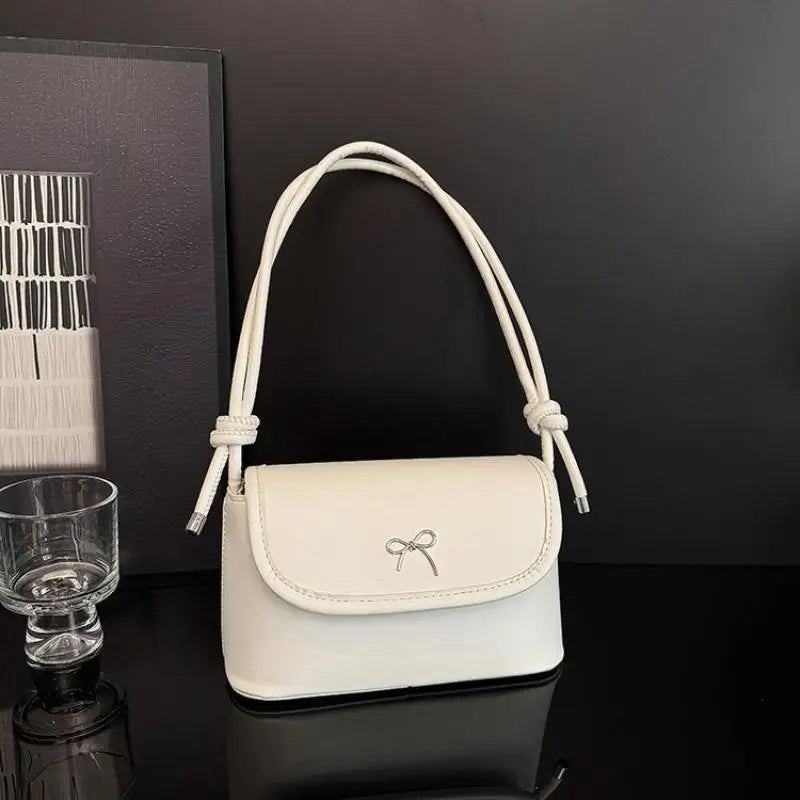Women's Butterfly Knot PU Shoulder Bag | Small Square Bag