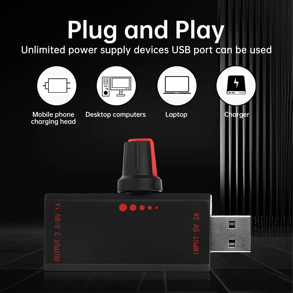 DC5V 2A 5W Stepless Speed Controller Adjustable Control Fan Cooler Type-C USB Fan Speed Radiator PWM Power Controller Oasis Select Default Title