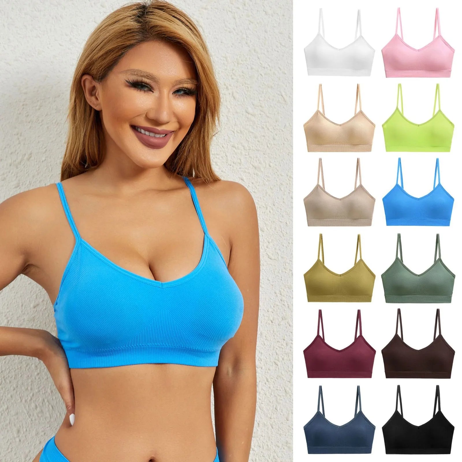 Solid-color Sports Bra Yoga And Fitness Vest With Shoulder Straps On The Back For a Beautiful Back Women's Sportswear Oasis Select