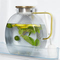 Snail Glass Pitcher 2.5L 84oz Large Iced Tea Pitcher with Handle Lids for Fridge Door Water Jug Sun Tea Bottles Cold Water Cups Oasis Select Gray