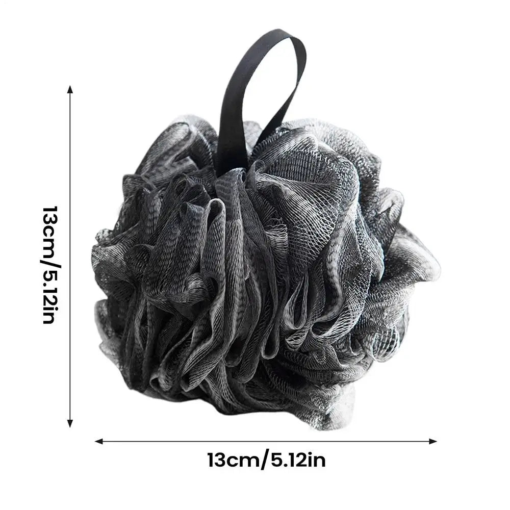 Bath Shower Soap Bubble Body Wash Exfoliate Puff Sponge Mesh Net Ball Bath Brushes Body Cleaning Sponge Bathroom Accessories Oasis Select Black 1PC