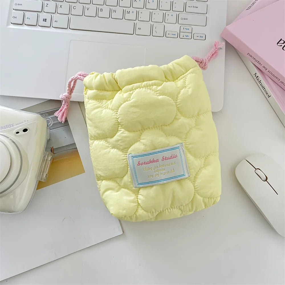 Cute Drawstring Makeup Bag, Camera CCD Polaroid Storage Bag, Travel Portable Toiletry Bag, Handbag Oasis Select YELLOW