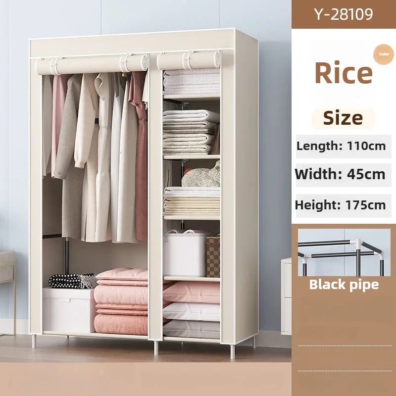 Multi-functional Simple wardrobe storage Firm and durable storage Stylish, simple and mical non-woven wardrobe Durable Oasis Select Beige