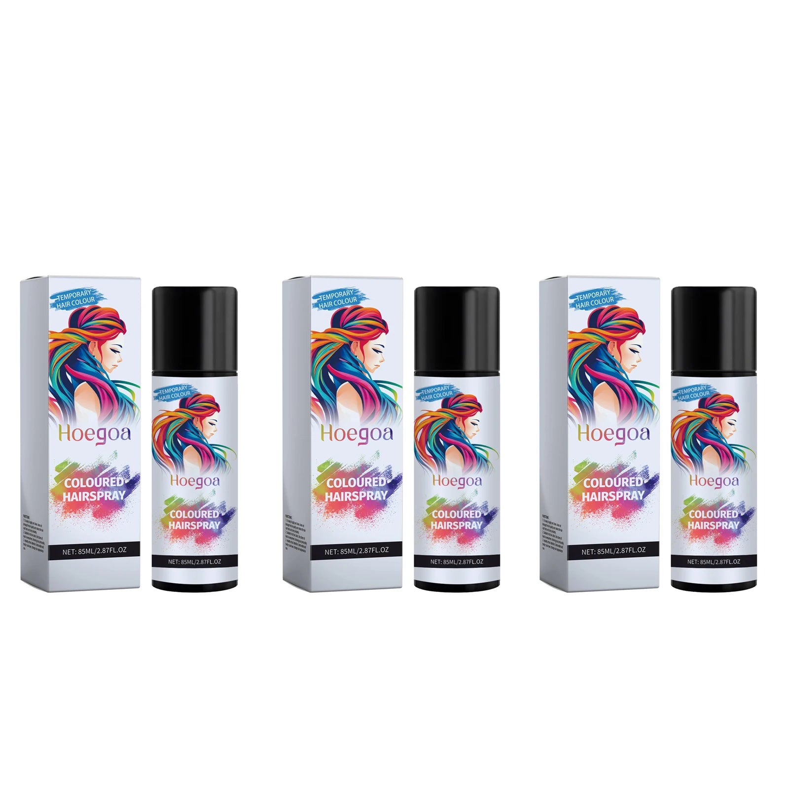 HOEGOA Temporary Black Hair Dye Spray – Cover Grey Hair Temporary Hair Spray Oasis Select 255ml boxed