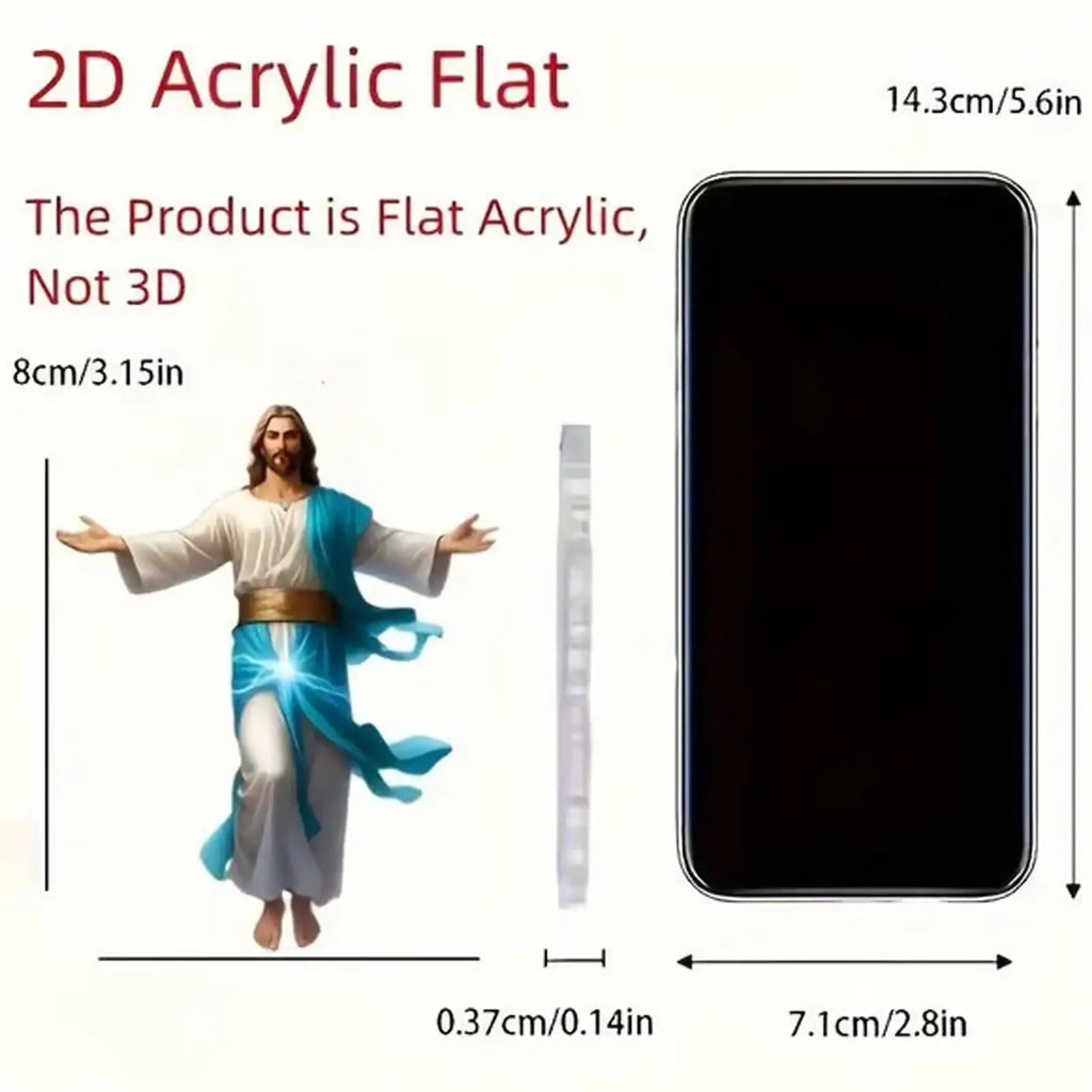 2D Acrylic Jesus Car Ornament | Faith Hanging Pendant Gift