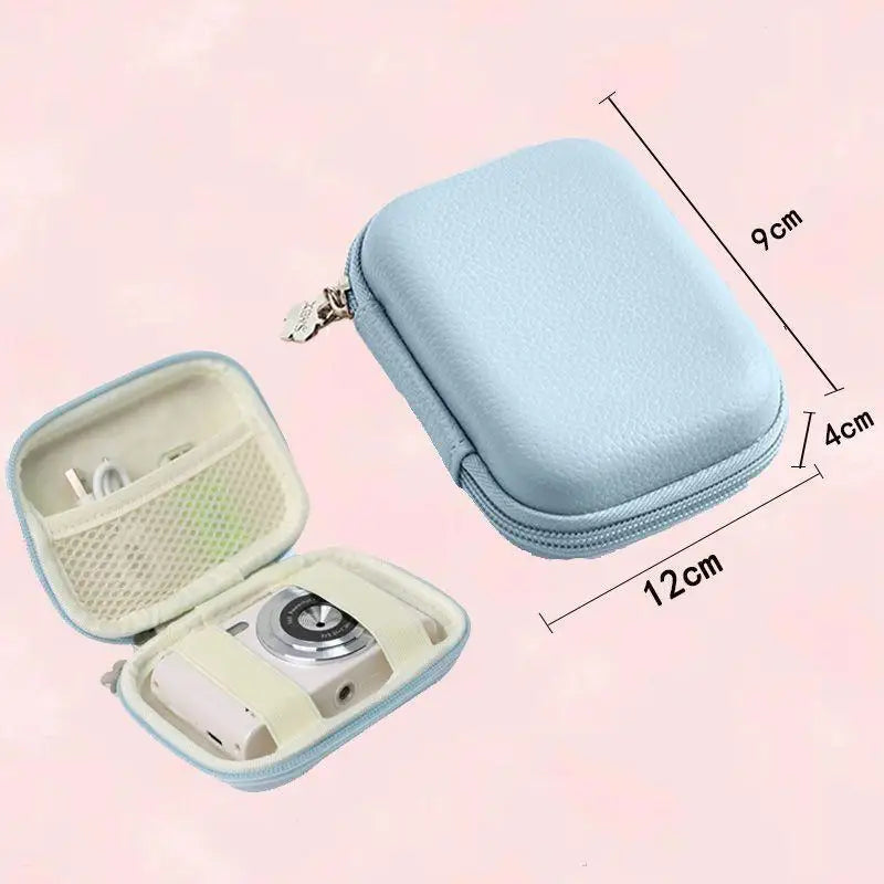 1Pcs Mini CCD Cameras Protective Case With Travel Cover Mesh Pocket For Accessories And SD Cards Digital Camera Bag Oasis Select Blue