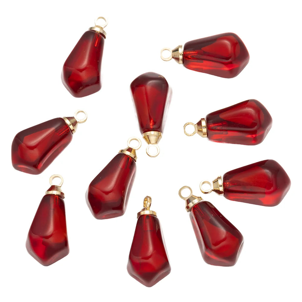 10pcs Red Pink Pomegranate Seed Resin Charm Pendants for DIY Necklace Earrings Bracelet Jewelry Making Oasis Select Oxblood Red