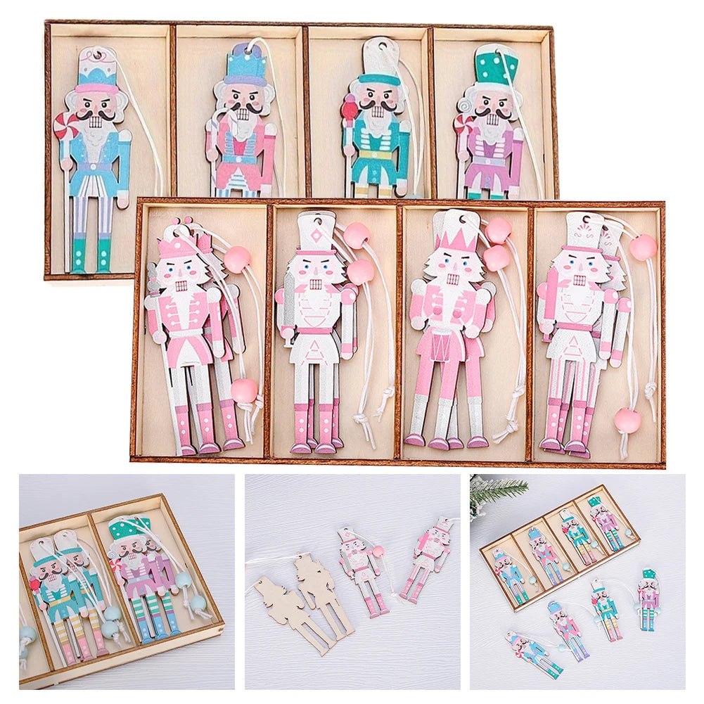 Christmas Party Holiday Decorations Wooden Nutcracker Ornaments Wooden Christmas Decorations Versatile Usage DIY Decoration Oasis Select