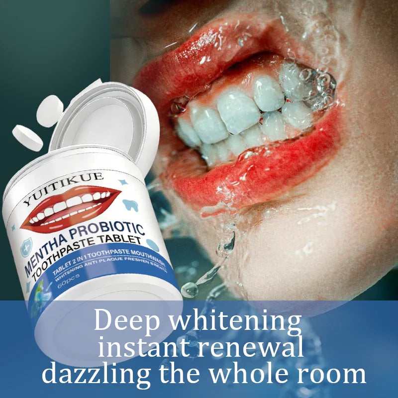Probiotic Toothpaste Tablets – 2-in-1 Whitening & Fresh Breath