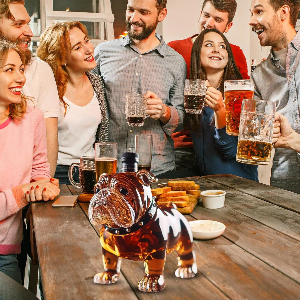 Whiskey Bottle Bulldog Collectible Liquor Decanter Alcohol Decanter for Restaurants Shelves Collectible Liquor Bottle Oasis Select