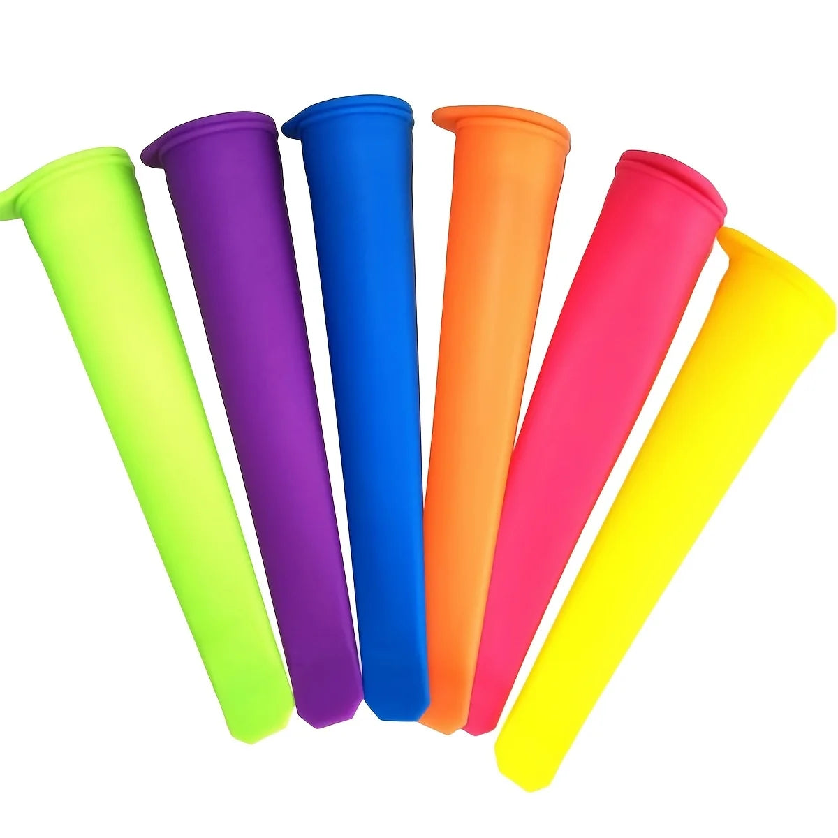 6Pcs Reusable Silicone Popsicle Molds with Lids Tubes Leak-Proof Easy One-Press Release for Homemade Yogurt Bars Juice Popsicles Oasis Select 6pcs