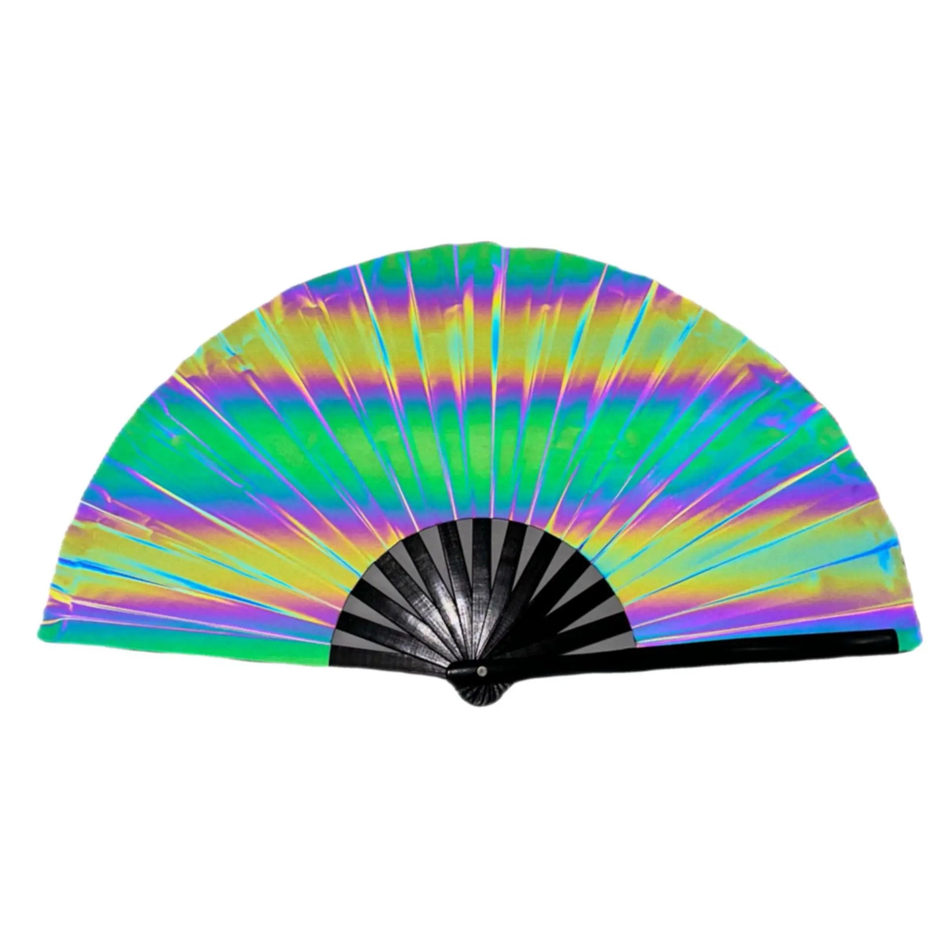 Foldable Bamboo Fan Lightweight Holding Laser Colors Hand Portable