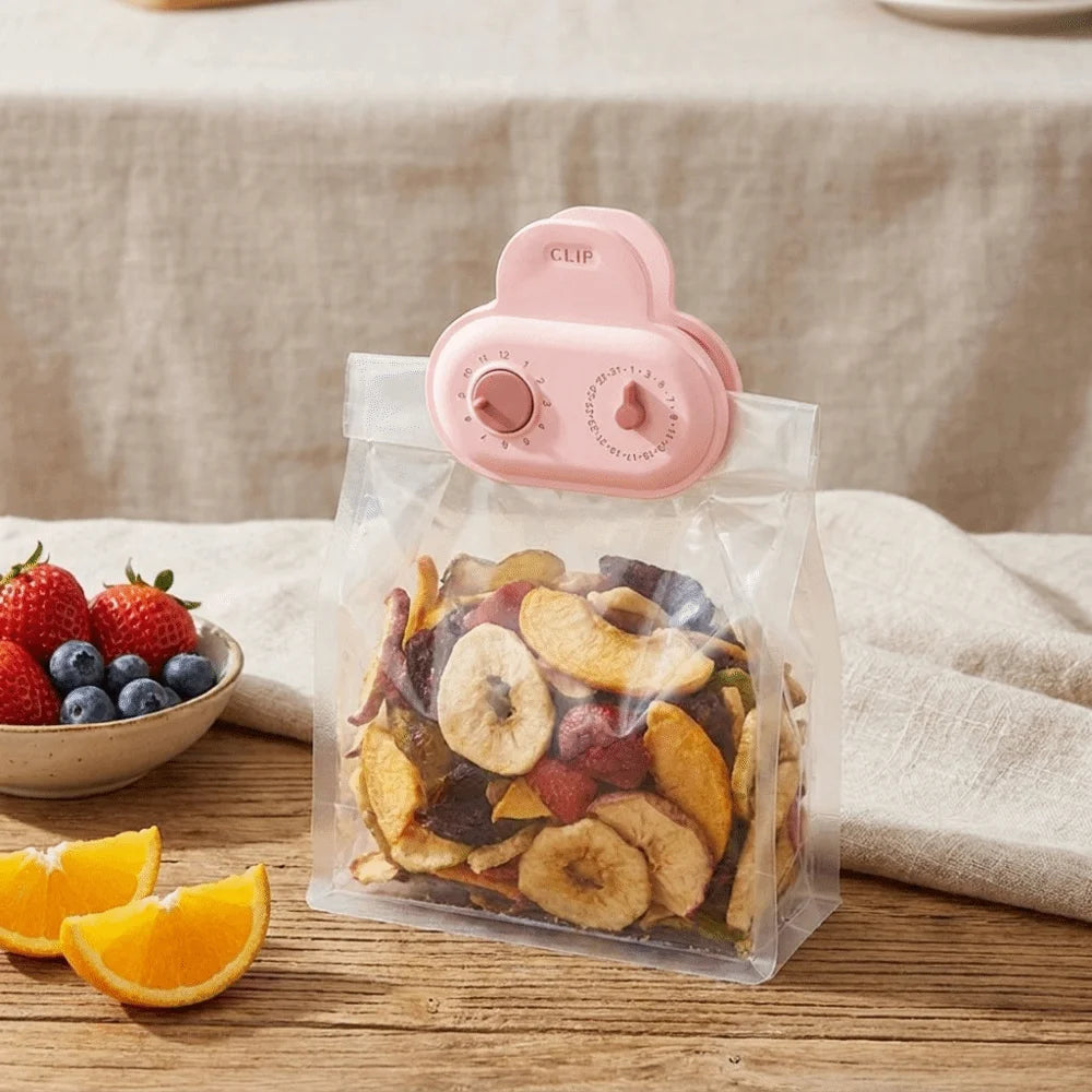 Magnetic Food Bag Clips with Date Dial – Set of 5 | Colorful