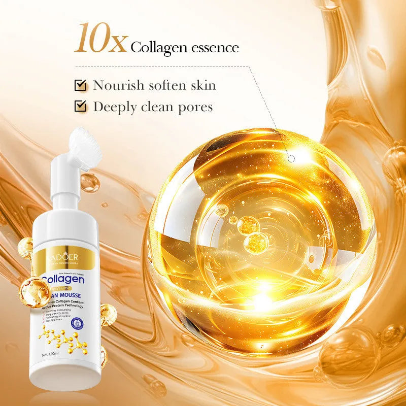 SADOER Collagen Facial Cleanser for Anti Wrinkle Deep Cleaning Mousse Nourishing Moisture Skin Care 120ml Oasis Select
