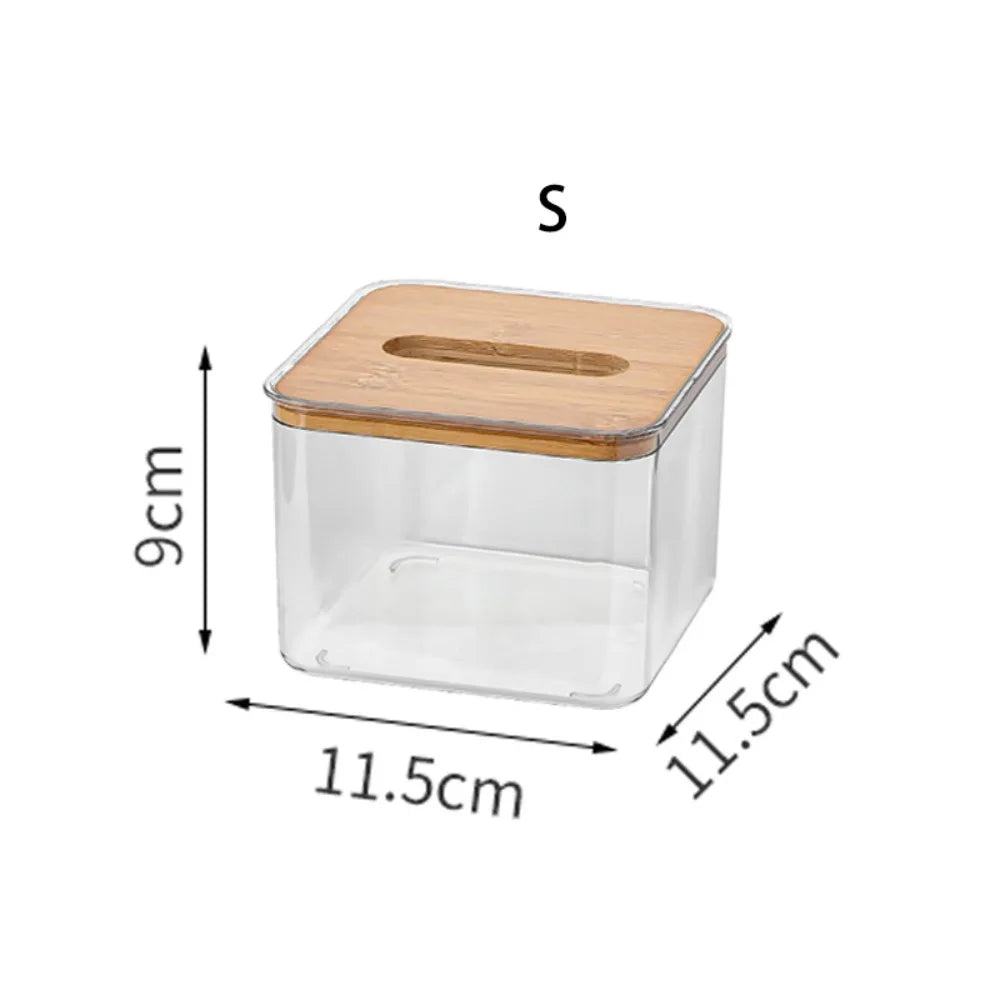 Simple Rectangular Clear Tissue Box Square Paper Box Living Table Tissue Box Paper Storage Tools Tissue Holder Oasis Select Grey-S