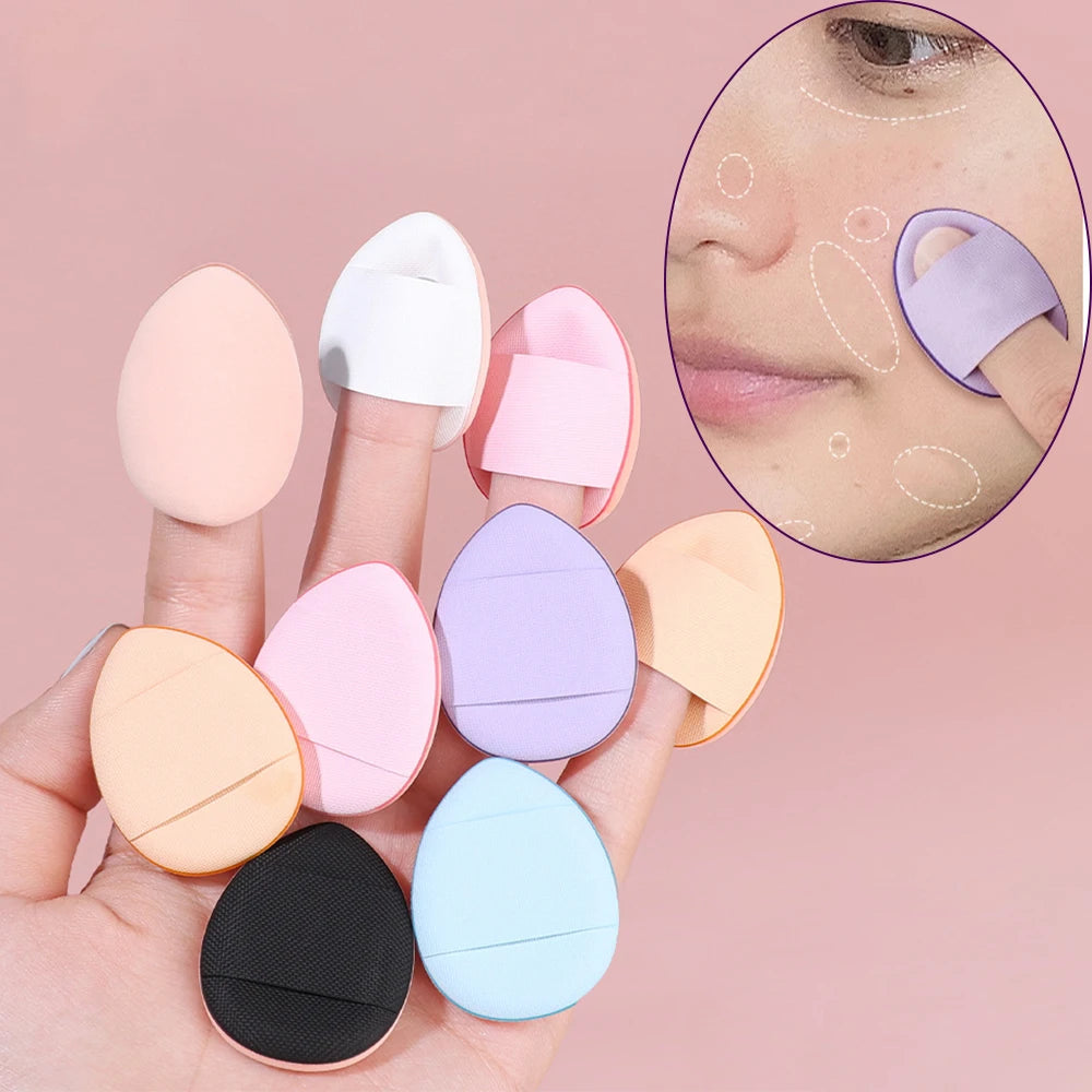 1/6/10Pcs Mini Finger Puff Foundation Small Air Cushion Powder Sponge Face Concealer BB Cream Cosmetic Applicator Makeup Tools Oasis Select