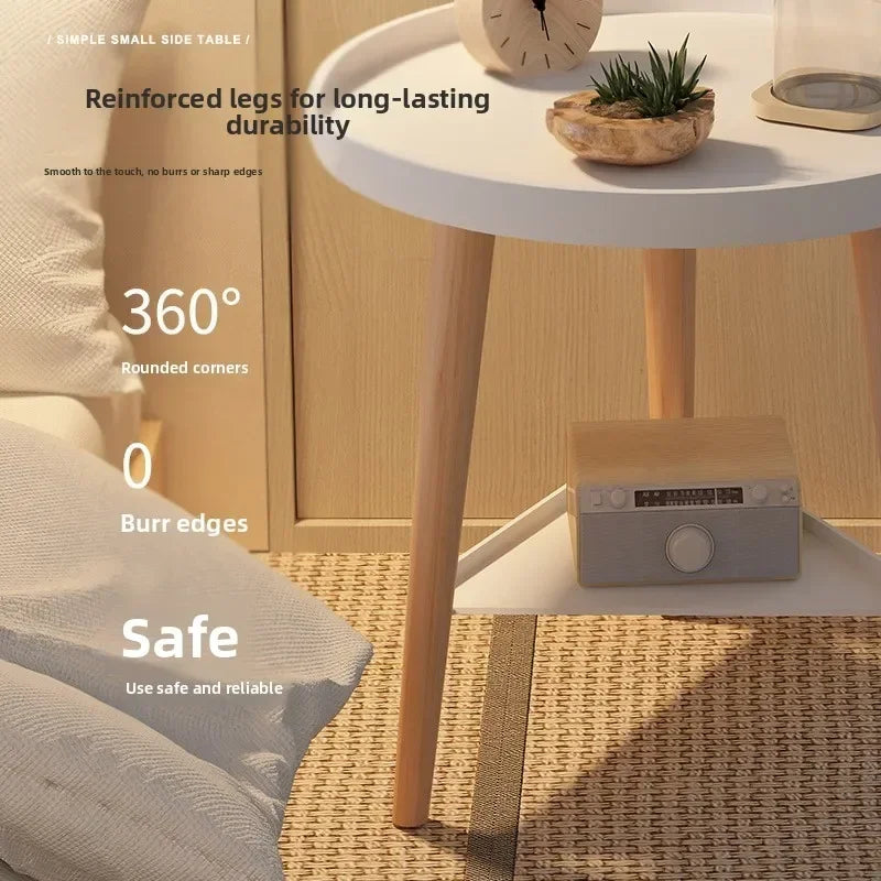 Multi-functional Small round table small apartment bedside table bedroom coffee table rack Oasis Select