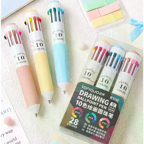 28 Color Ballpoint Pen 0.8mm Soft Grip Press Multicolor Writing Pen For Drawing School Supplies Stationery Oasis Select