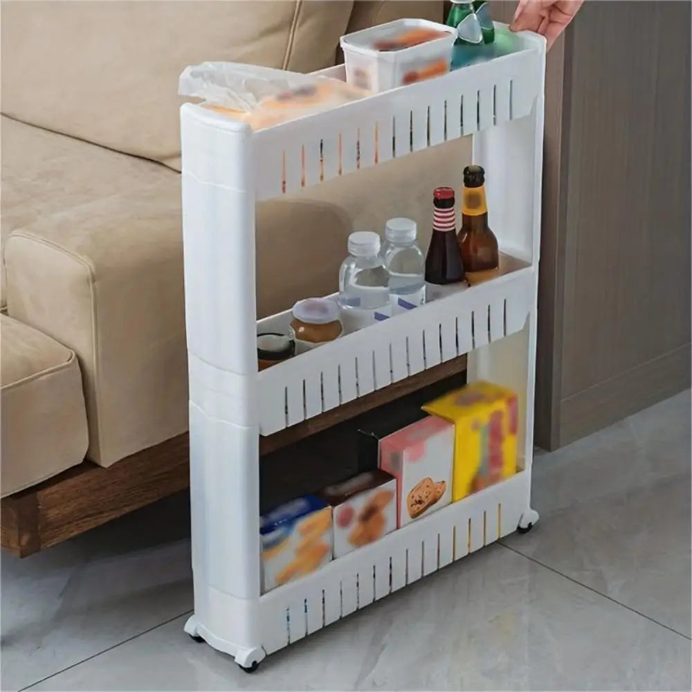 Crack organizer, removable shelf with wheels, multifunctional removable organizer, suitable for kitchen, bathroom and other narr Oasis Select