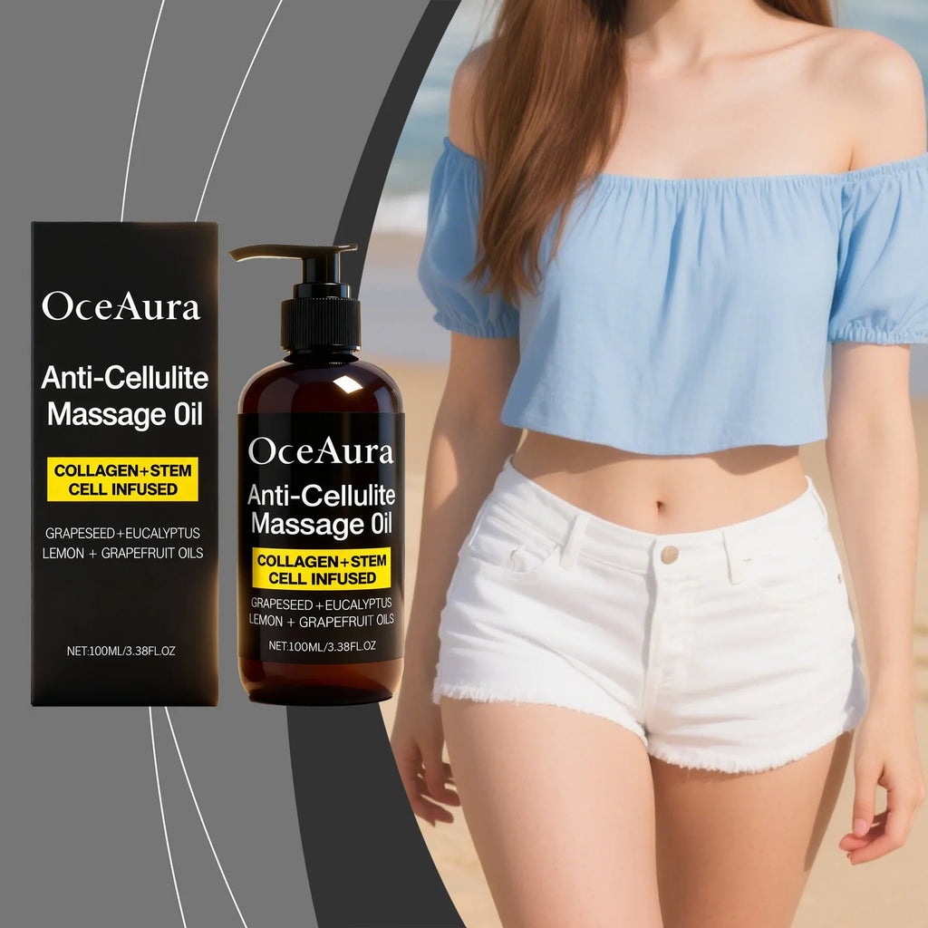 Anti Cellulite Massage Oil Infused Collagen Fat Burning Tightening Cellulite Improve Dry Smooth Moisturizing Body Essential Oil Oasis Select