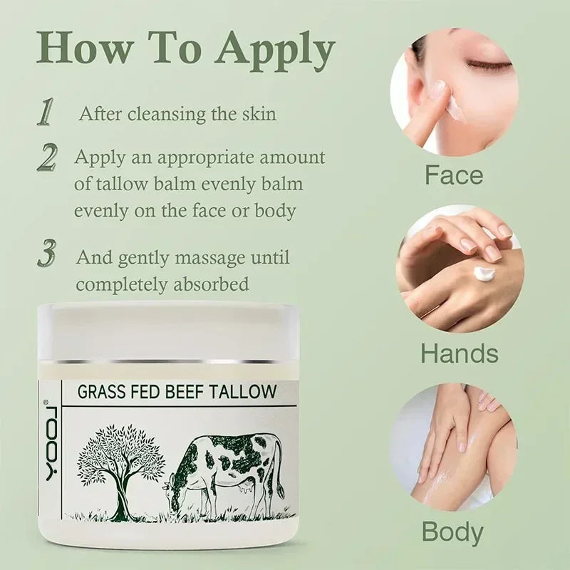 50ml Tallow Face Moisturizer Beef Tallow Paste for Skin Care Neck Cream Wild Honey Face and Body Whipped Moisturizing All Skin Oasis Select