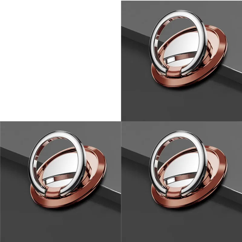 1/2/3pcs Luxury Finger Ring Holder Stand Grip 360 Rotating For Mobile Phone Car Magnetic Mount Phone Back Sticker Pad Unniversal Oasis Select 3pcs rose gold