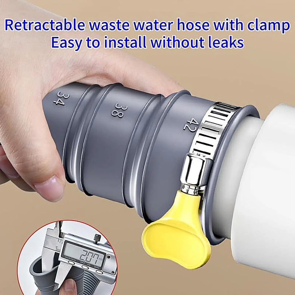 Foldable Caravan Sewer Plumbing Kit with Adjustable Adapter and Clamp Leak-Proof RV Hose Flexible drain hose for motorhomes Oasis Select