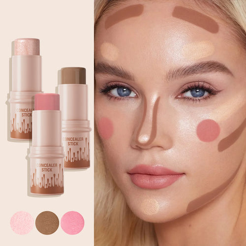 3-Piece Cream Contour Set – Contour, Highlight & Blush Sticks Cream Contour Set Oasis Select