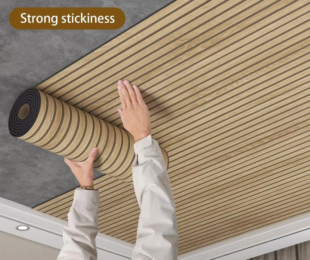 3D Textured Groove Waterproof Wall Sticker Easy To Tear And Apply Self-Adhesive Backing Suitable For Ceilings And Living Rooms. Oasis Select