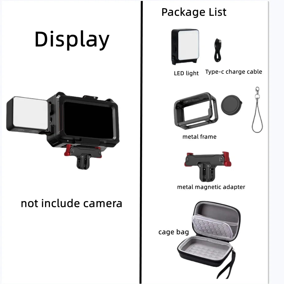 DJI Action 6 Accessories Kit – Cage, Case, Frame & Glass
