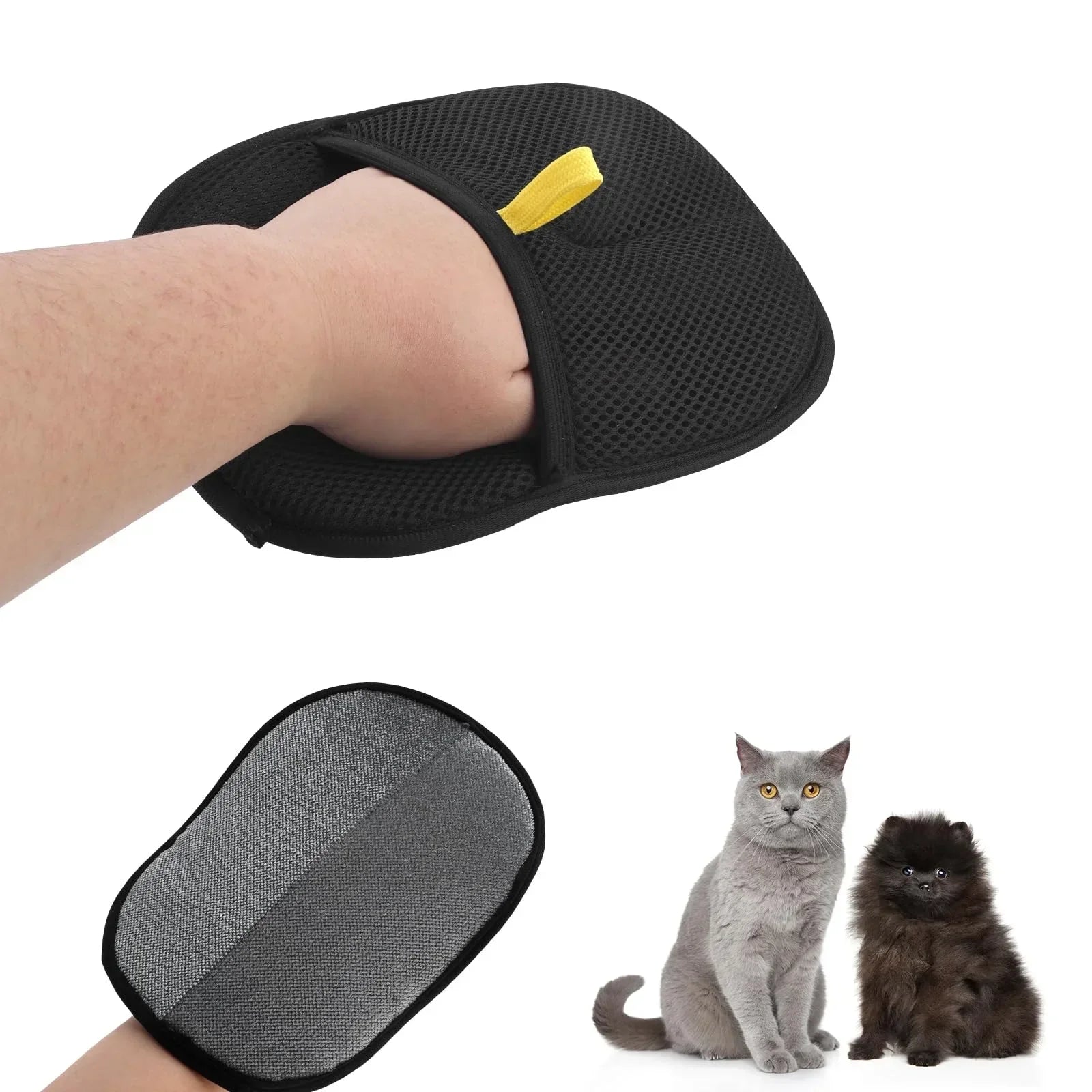 Reusable Double Sided Grooming Glove Pet Hair Removal Tool Static Fur Remover for Cats Dogs Carpets Furniture Cleaning Oasis Select