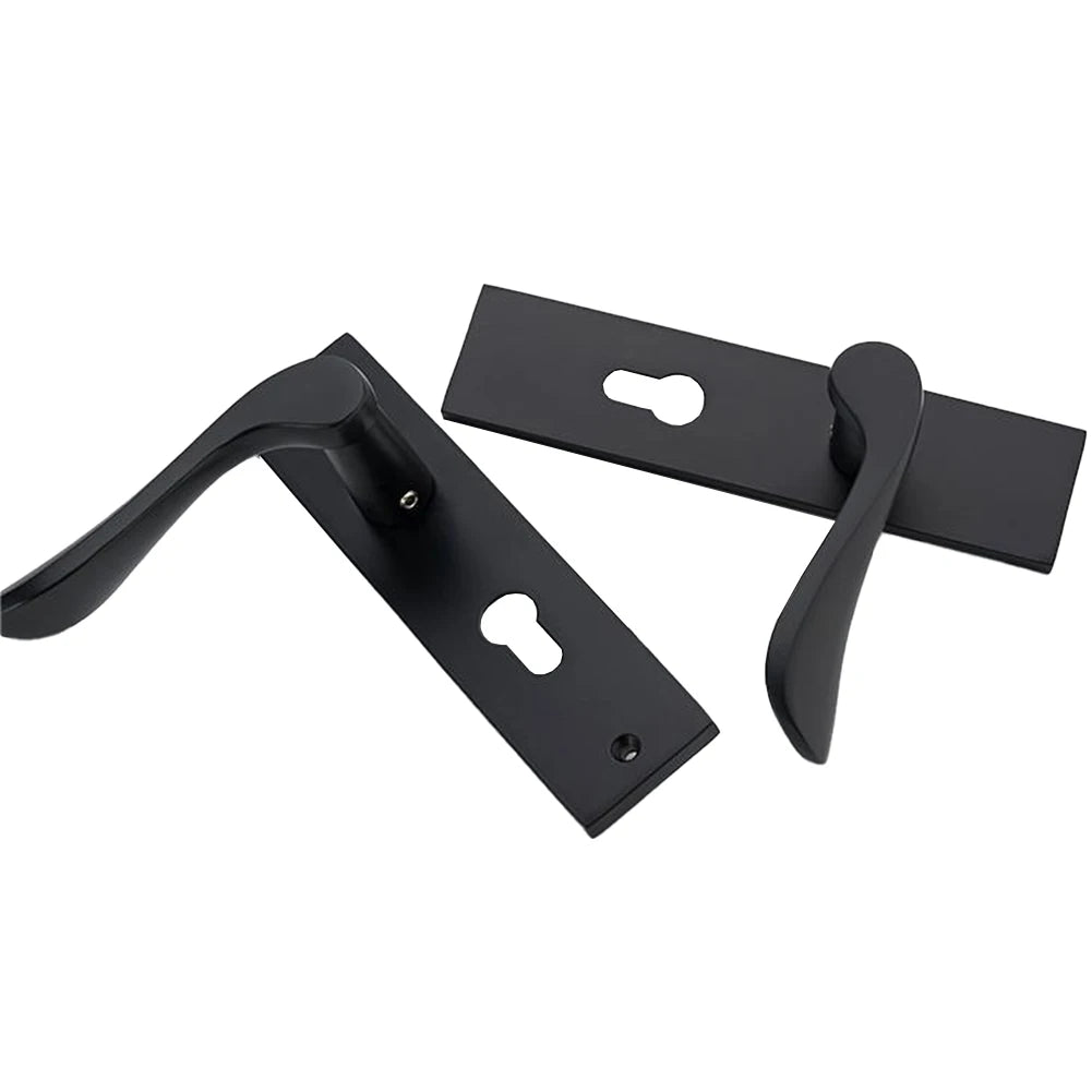 Door Lock Door Handle With Key Box And Complete Lock Set Matt Black Furniture Space Aluminum Panel Sturdy Home Improvement