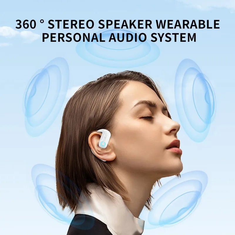 Wireless Bluetooth 5.4 Earphone 180° Rotation Ear Hook HIFI Stereo With MIC HD Call Open Single Ear Headset For Game Music Sport Oasis Select