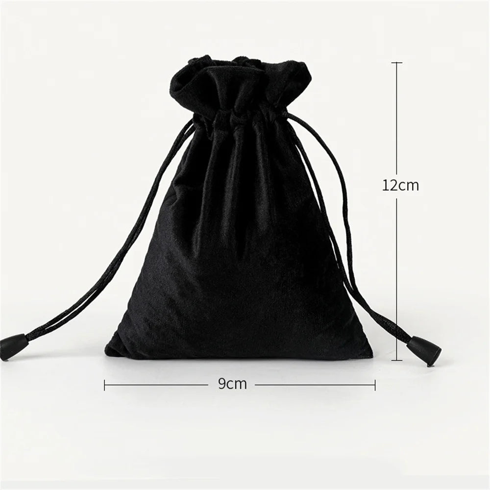 1 Pcs 6 Sizes Bags Linen Drawstring Gift Bag Pouches Cloth Christmas Bag Jewelry Bag Drawstring Pouches Large Velvet Bags Oasis Select Black-9x12cm Other