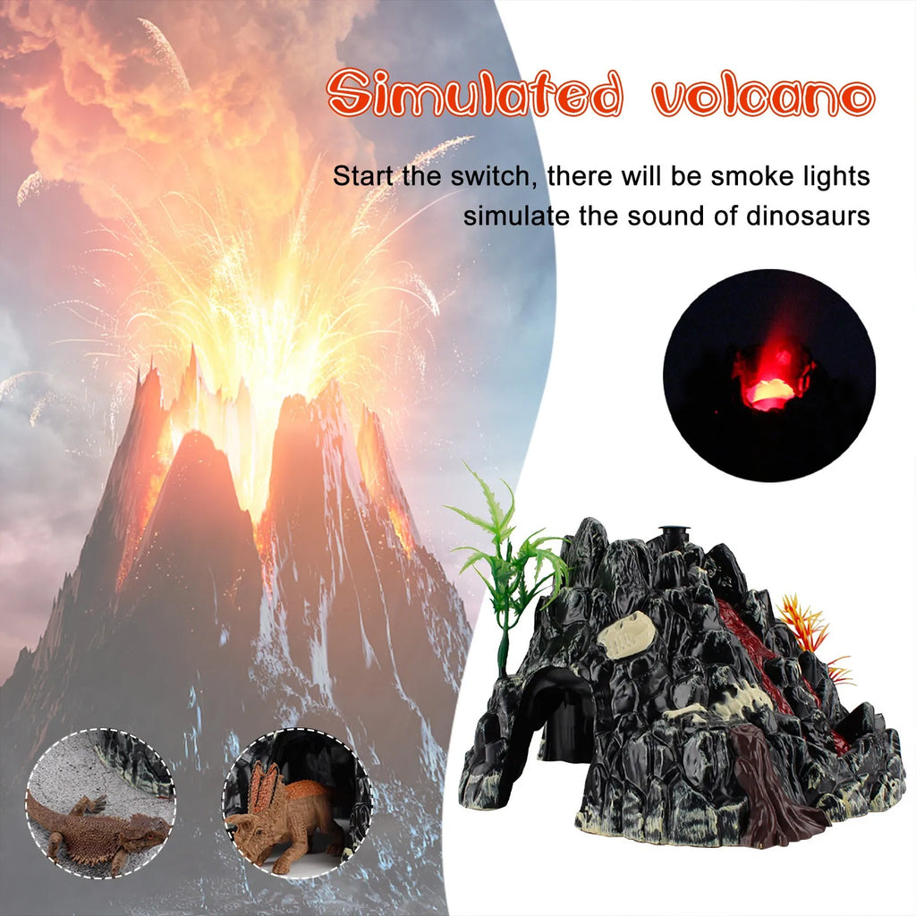 Simulation Volcano Model Spray Light Dinosaur Sound Model Toy Accessories Science Nature Toys Oasis Select