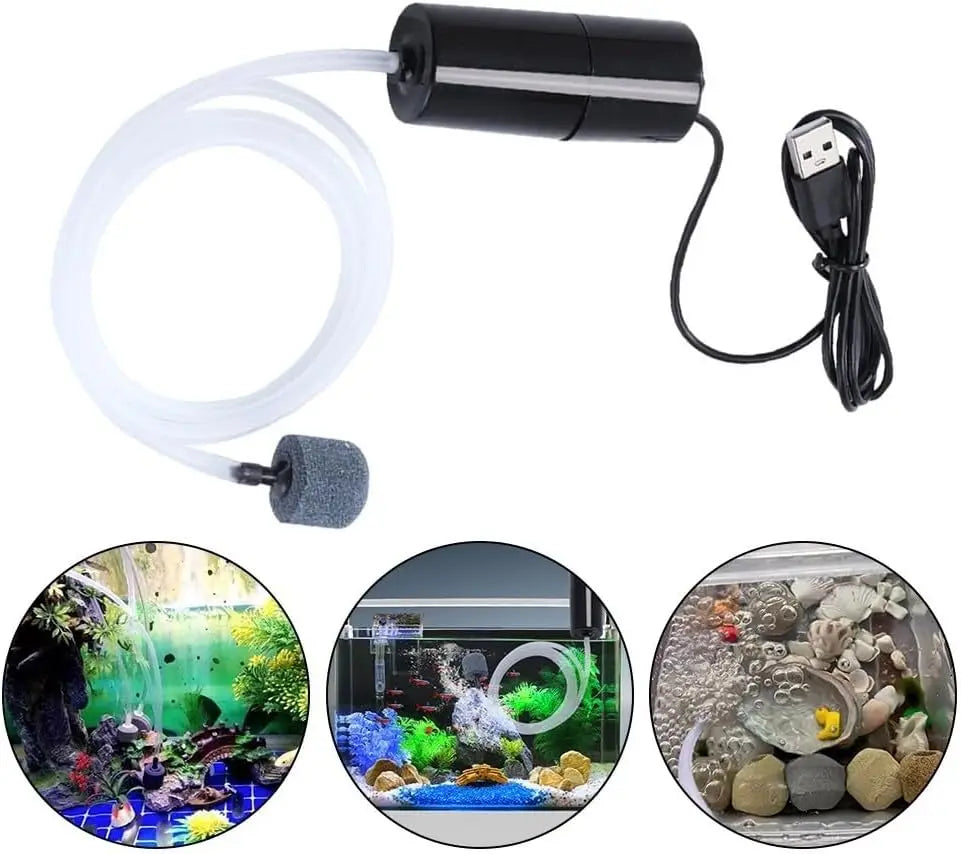 Aquarium Aerator Portable USB with Copper Cores Motor Quiet Operate Oxygen Pumps for Tanks and Fishing Fish Tanks Aerator Pumps Oasis Select