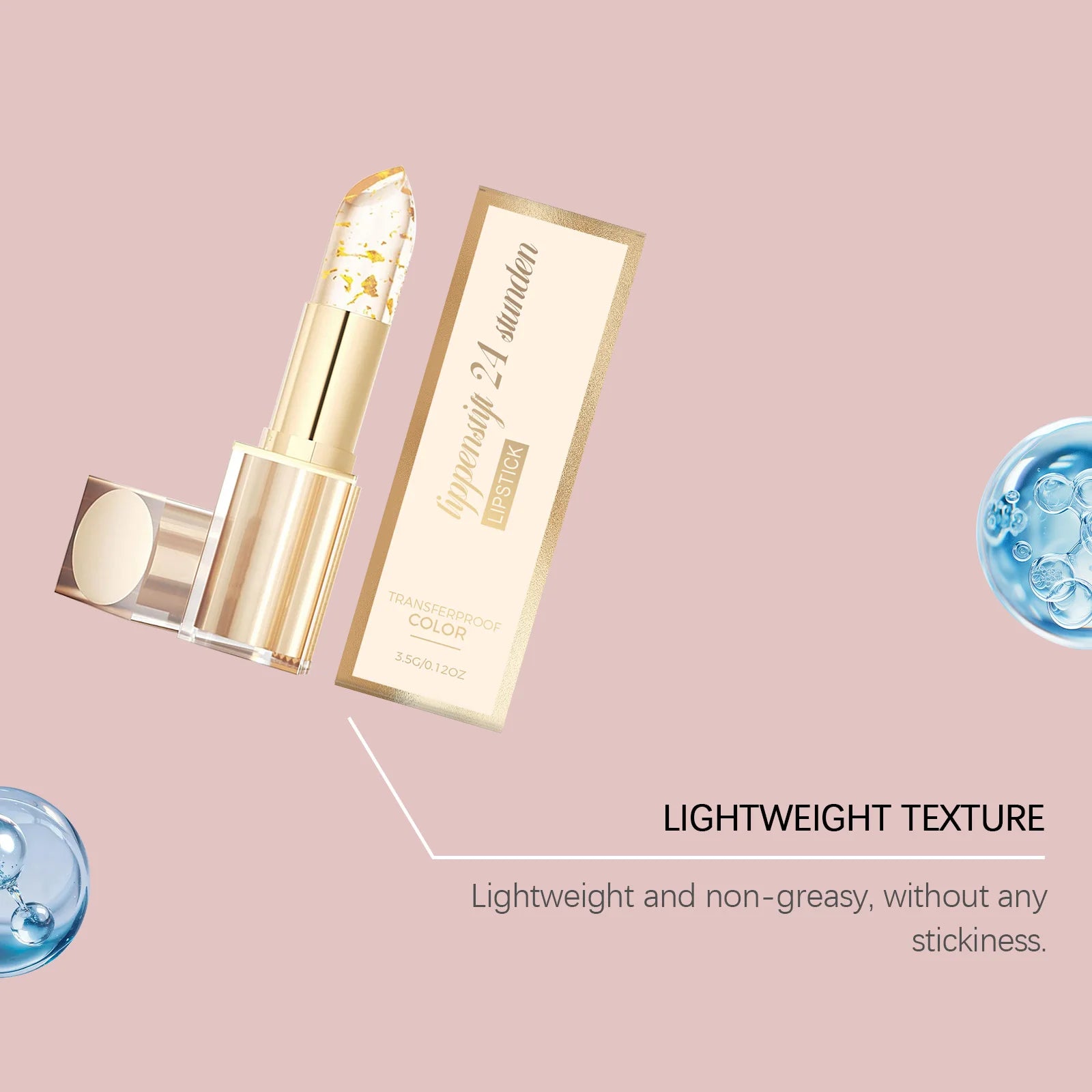 Gold Foil Color-Changing Lipstick | Hyaluronic Acid Lip Balm Color-Changing Lipstick Oasis Select