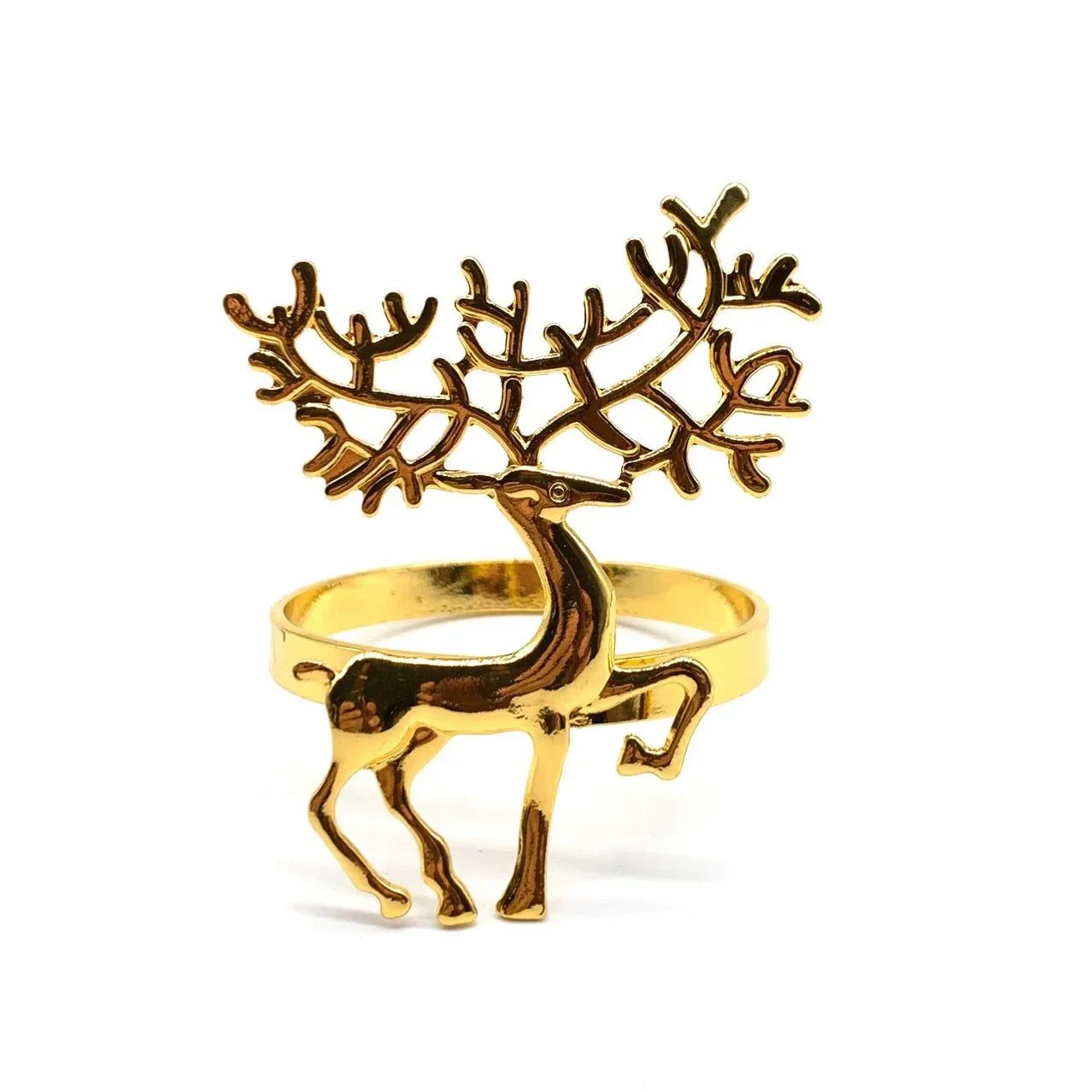 60-Pack Gold Elk Christmas Napkin Rings – Festive Table Decor