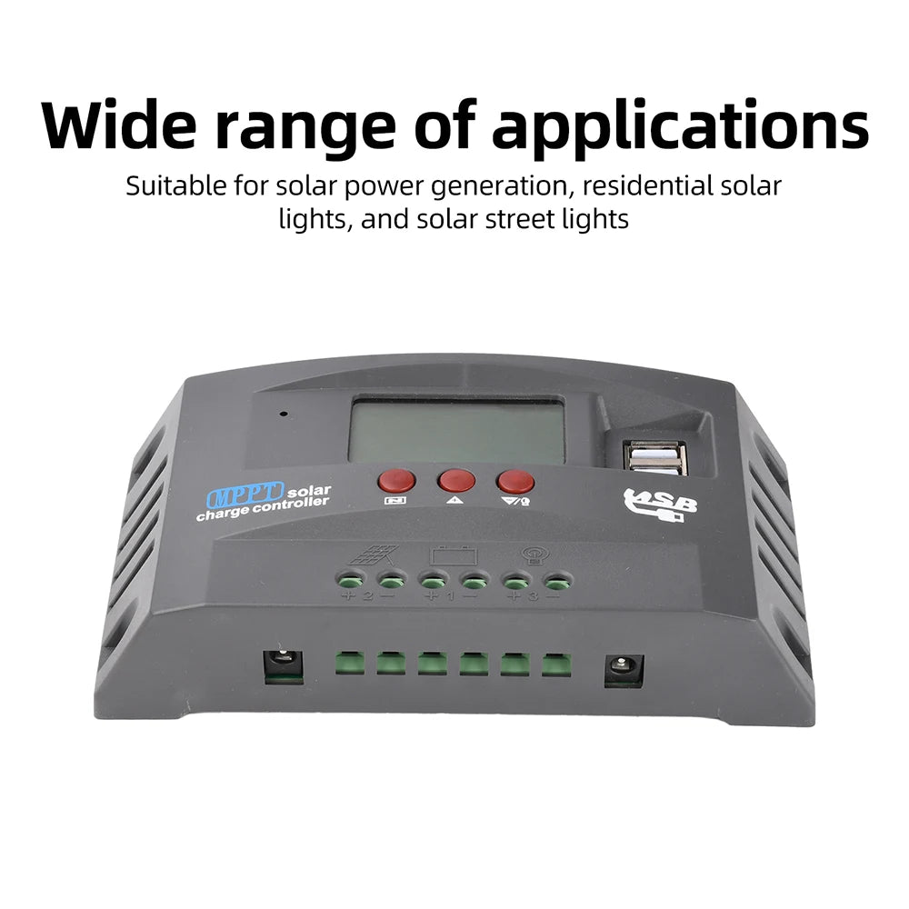 MPPT Solar Controller 12V/24V 30A/60A/100A Solar Charge Controller Supports Lead Acid Lithium LiFePO4 Batteries Dual USB Ports Oasis Select