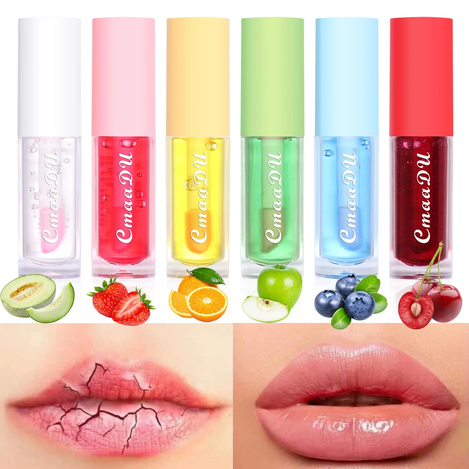 6-Color Fruit Flavor Color-Changing Lip Oil & Balm
