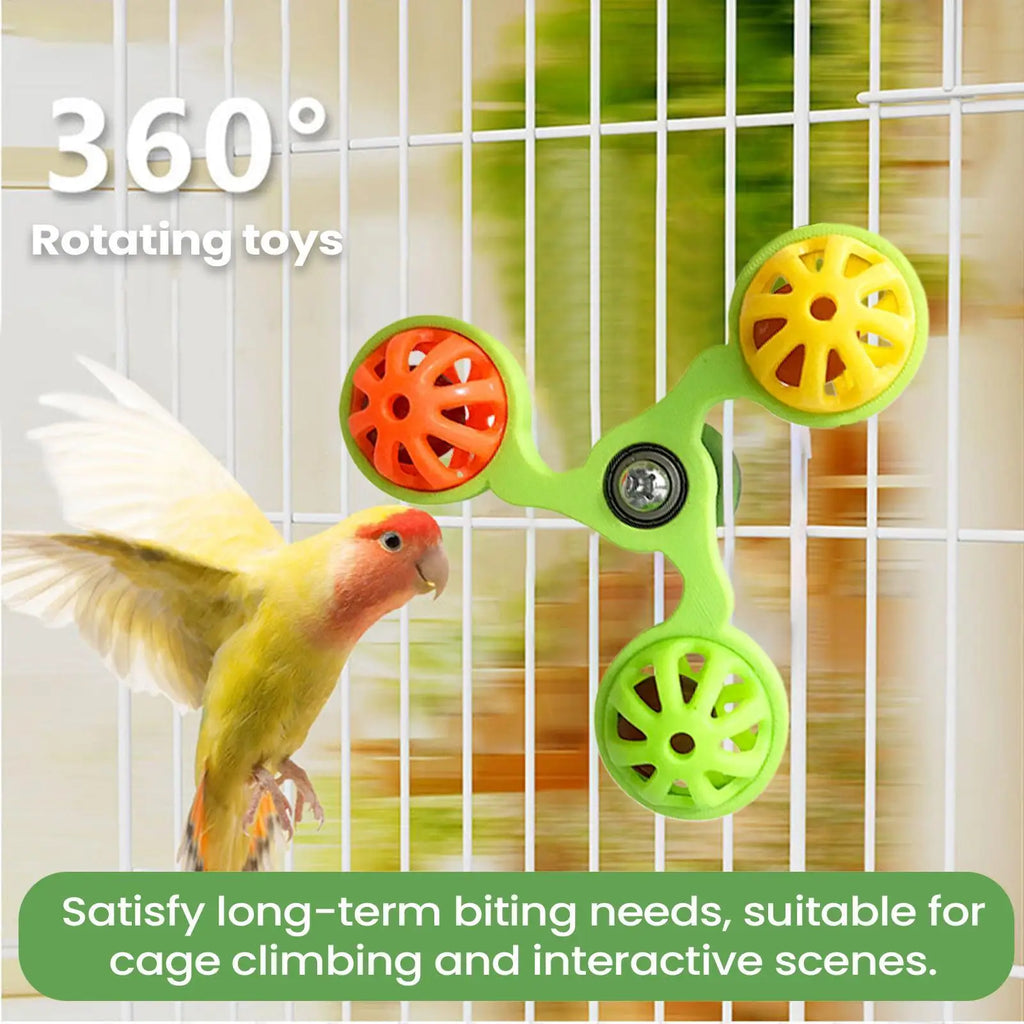 Parrot Toys Interactive Rotating Windmill Toy Bird Cage Toy For Parrots Rotating For Stimulation Entertainment Play Chewing Oasis Select
