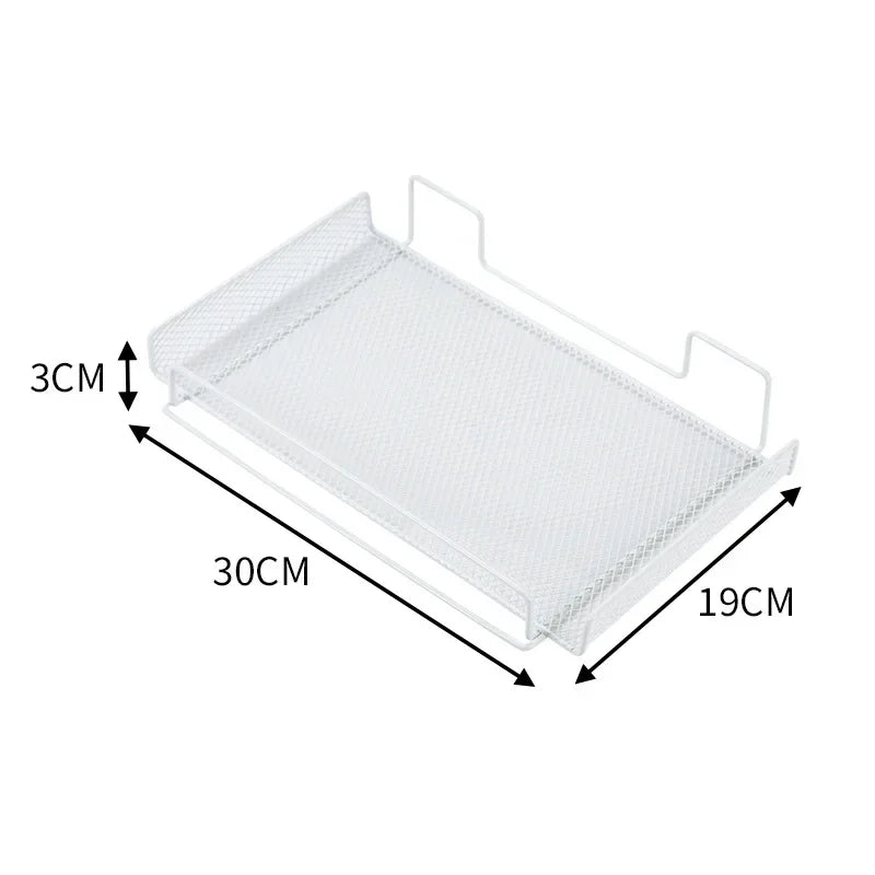 Under Desk Cable Management Tray No Drill Steel Desk Cable Organizers Wire Management Tray Cable Management Rack Storage Shelf Oasis Select White-Basic