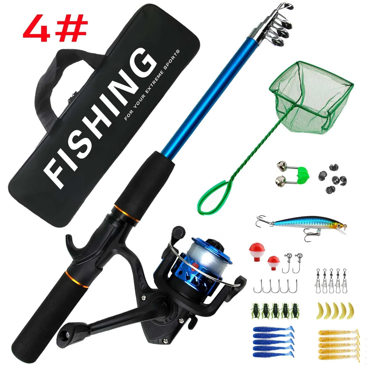Fishing rod full routine, sub rod set, long-range sea fishing, gun handle, rod wheel, soft bait, fishing hook, line fishing gear Oasis Select Green wheel set