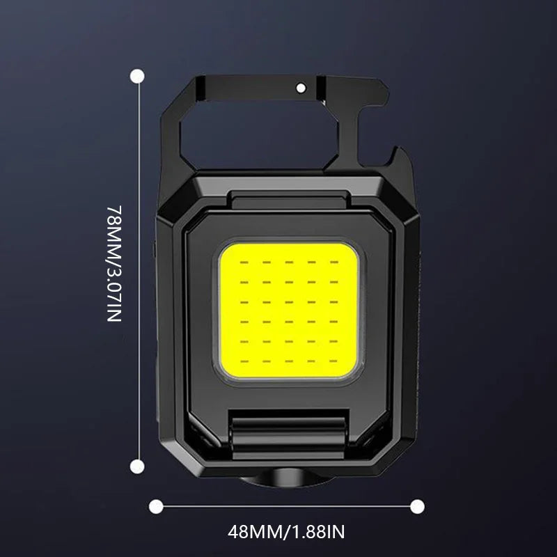 XPE Pocket Work Light 1000LM COB LED Mini Keychain Light USB Rechargeable Flashlight IPX4 Waterproof for Outdoor Camping Hiking Oasis Select