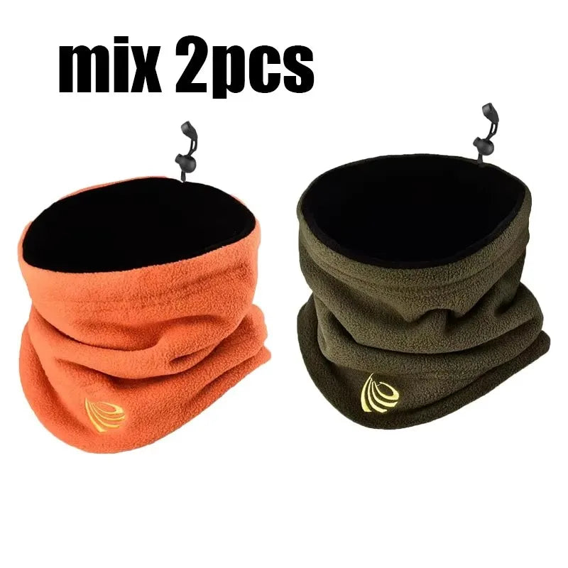 2/3pcs Winter Camping Fleece Neck Gaiter Ski Tube Scarf Snowboard Half Face Mask Face Cover For Men & Women Outdoor Cold Oasis Select orange-green