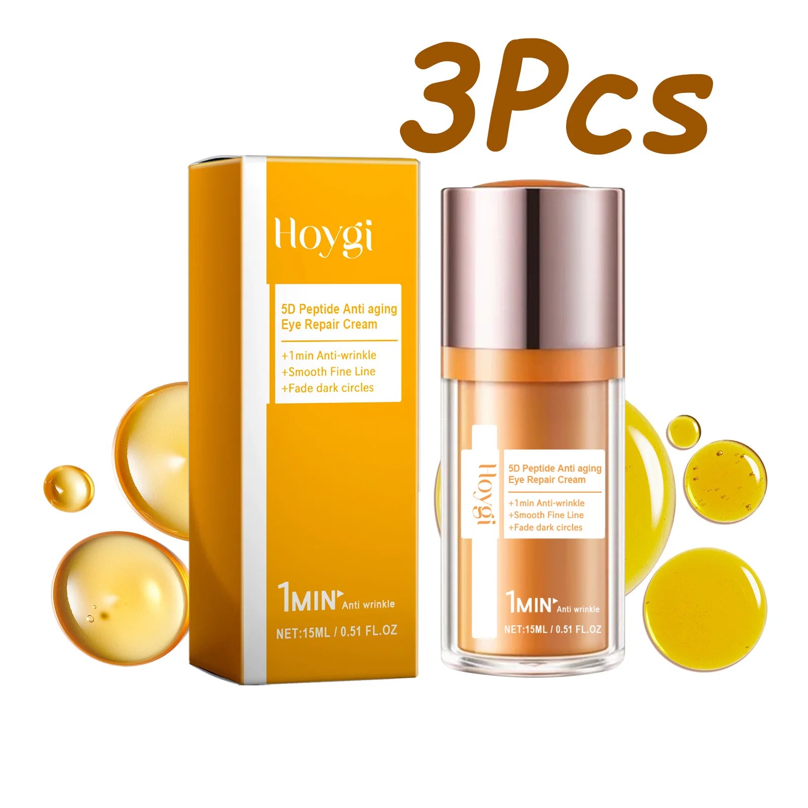 5D Peptide Anti-wrinkle Eye Cream Firming Remove Dark Circles Reduces Fine Lines Crow's Feet Smoothing Nourishing Eye Care Oasis Select 3Pcs